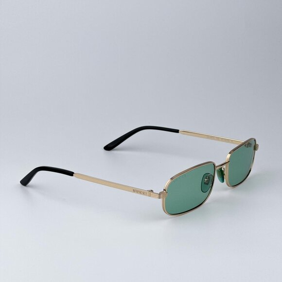 Gucci GG1457S 005 Men BRAND NEW Sunglasses Gold Green Rectangle - Picture 5 of 13